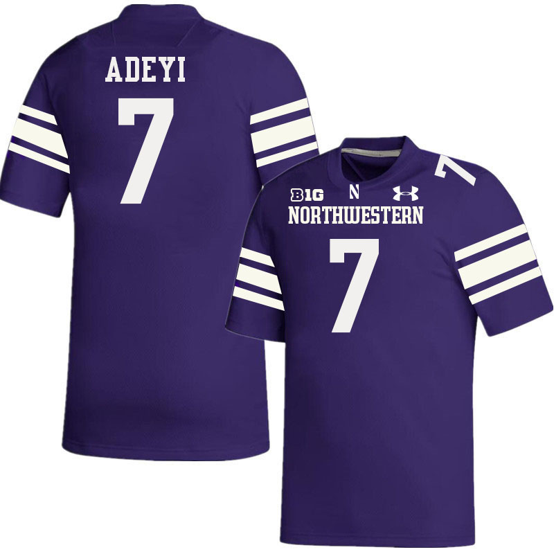 Northwestern Wildcats #7 Ore Adeyi College Football Jerseys Stitched-Purple